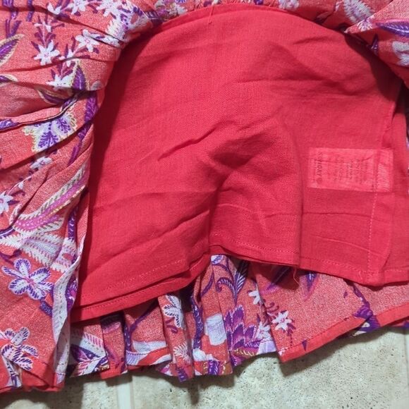 SUNDRY- REDFLORAL TIEREDSKIRT CHERRY sz 1/S - Picture 6 of 8